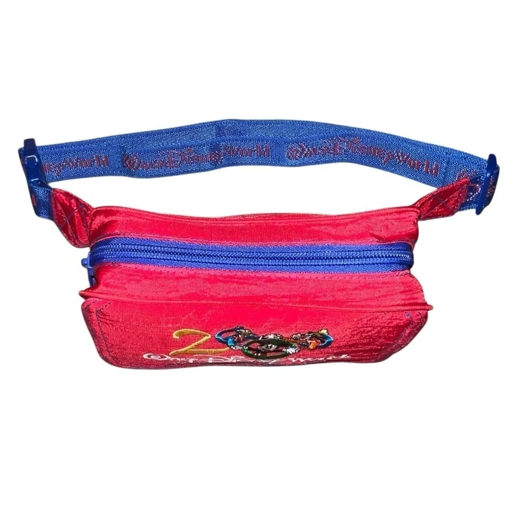 EUC Vintage Disney Walt Disney World Kids Red Blue Fannypack Bag Adjustable
